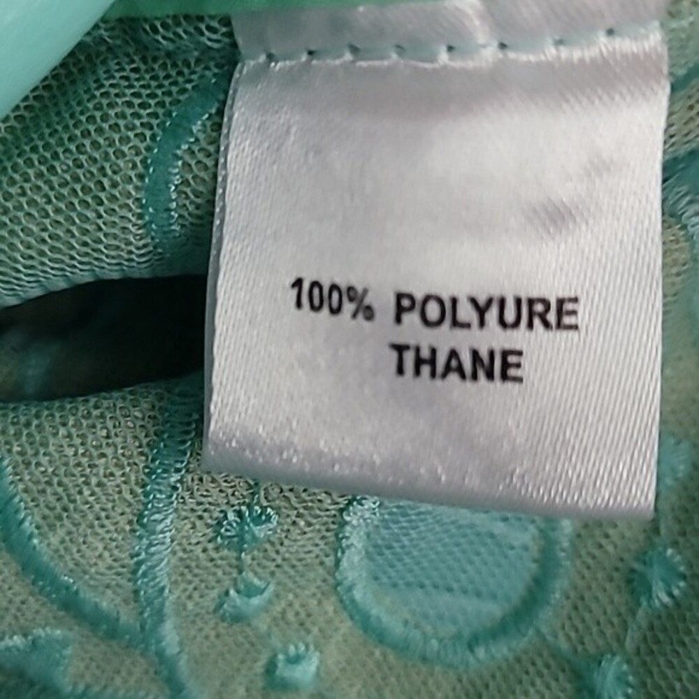 Weavz  Aquamarine colored polyurethane  zipper jacket. Size Small. - Picture 8 of 8